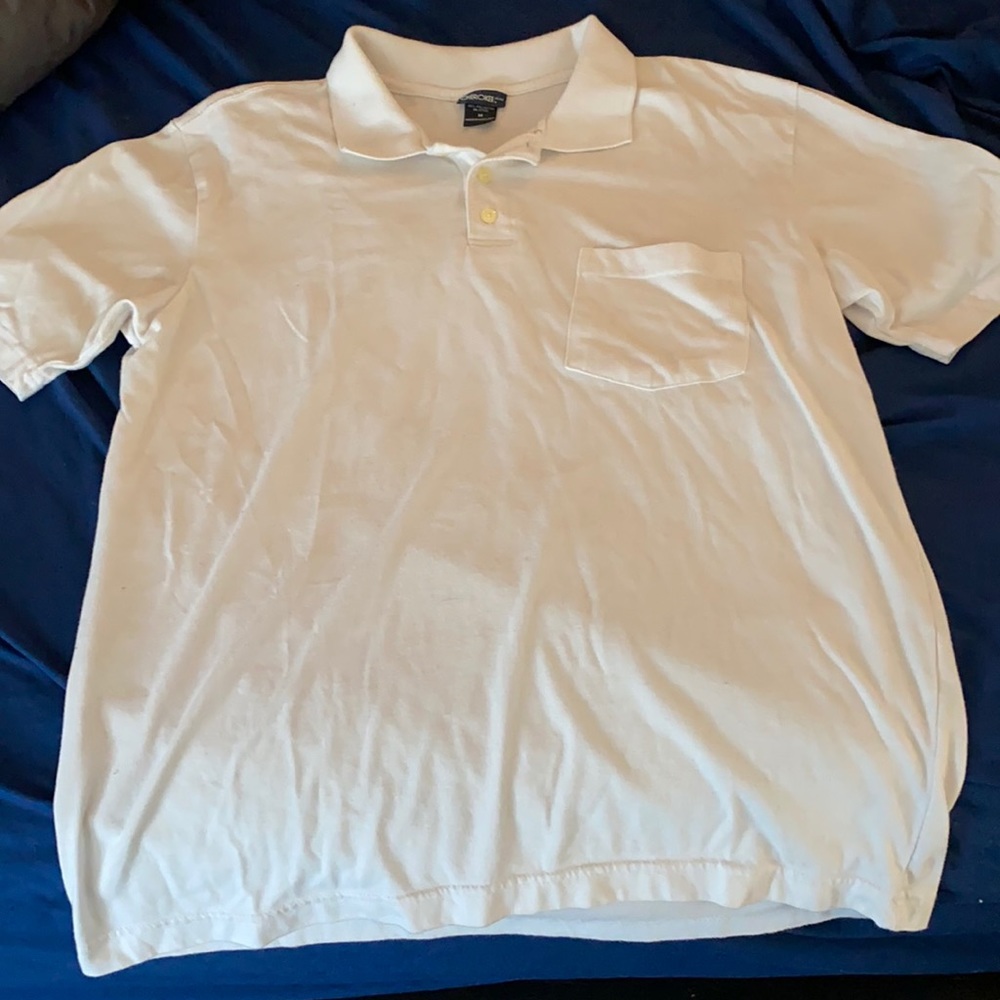 White short sleeve, pocket on front, polo shirt - Picture 4 of 4